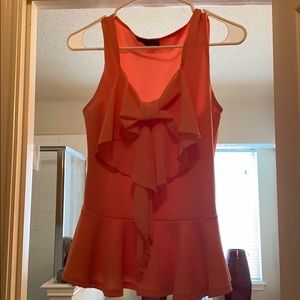 Salmon colored textured tank with sole bow